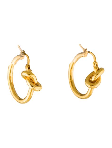 celine logo earrings|Celine knot earrings.